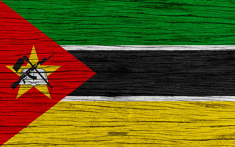 Flag of Mozambique Africa, wooden texture, Mozambicanflag, national symbols, Mozambique flag, art, Mozambique, HD wallpaper