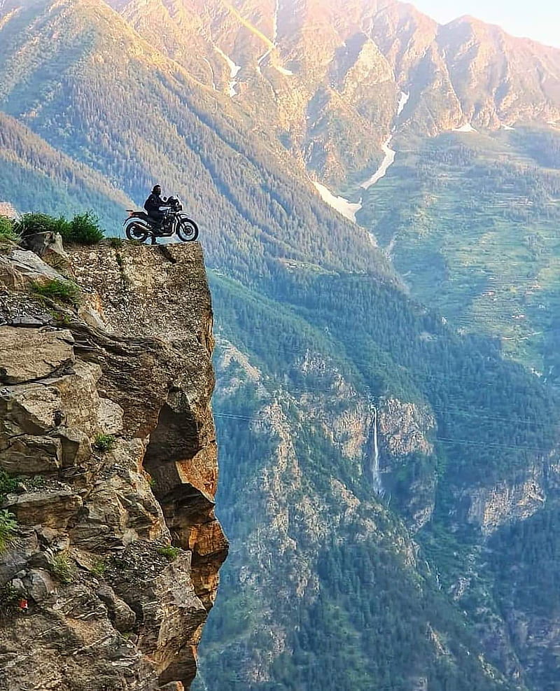 Himalayan, bike, mountains, HD phone wallpaper