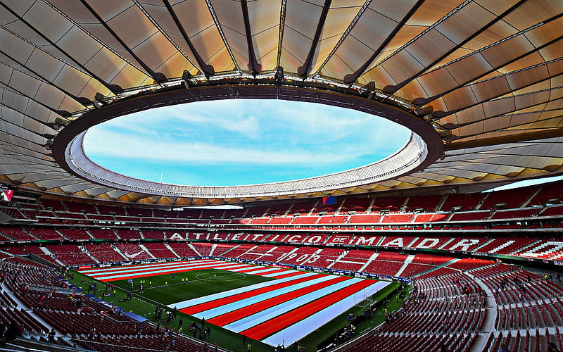 Wanda Metropolitano, Madrid, Spain, Atletico Madrid new stadium, Spanish football stadiums, HD wallpaper