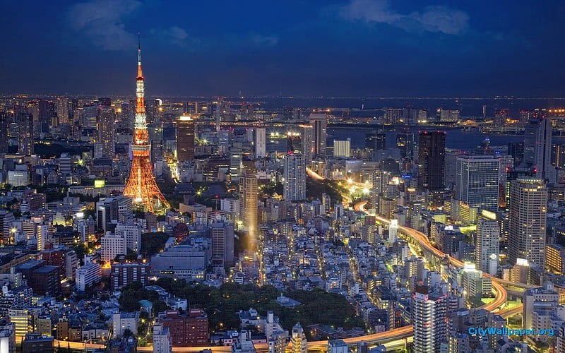 Tokyo Tower Japan cities landscape graphy 07, HD wallpaper