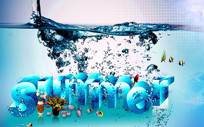 IT's SUMMER!, summer, art, water, concept, HD wallpaper | Peakpx