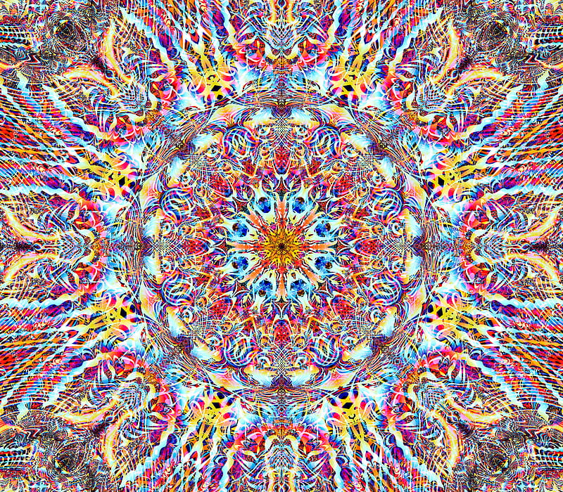 kaleidoscope, pattern, abstraction, colorful, HD wallpaper