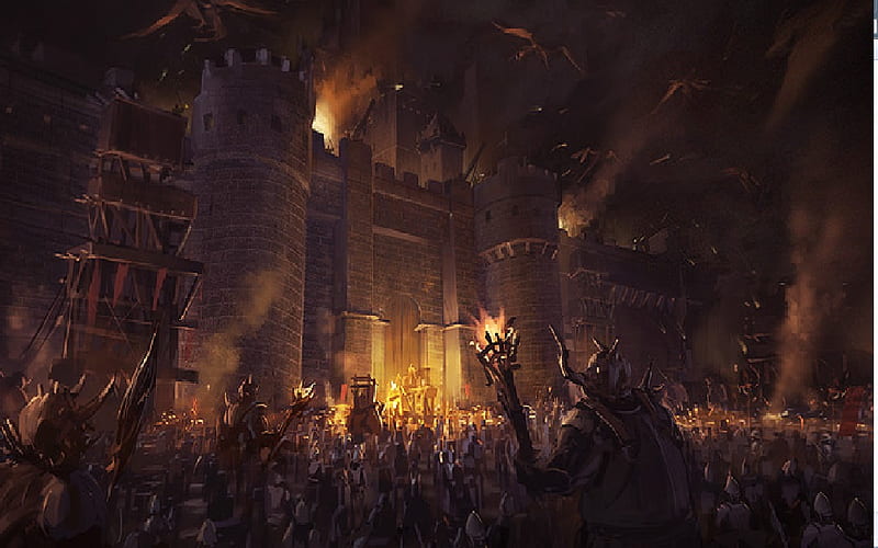 Battle of the Dark Legion, castle age, battle, attack, castle, HD wallpaper