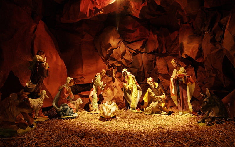 Nativity Scene, nativity, christ, jesus, christmas, baby, HD wallpaper