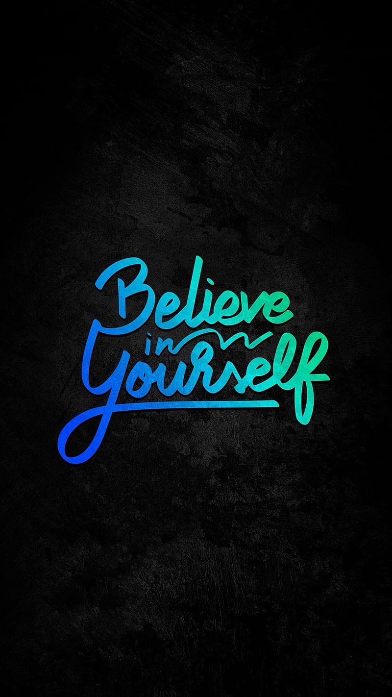 Believe in yourself, aqua, electric blue, HD phone wallpaper | Peakpx