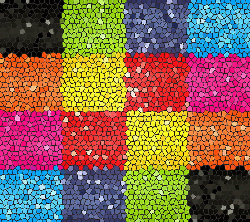 Rainbow Mosaic, blocks, color, stained glass, HD wallpaper