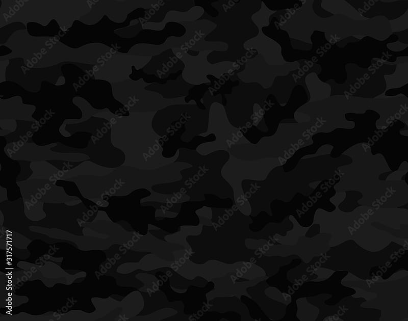 Black camouflage seamless vector pattern. Stock Vector, HD wallpaper