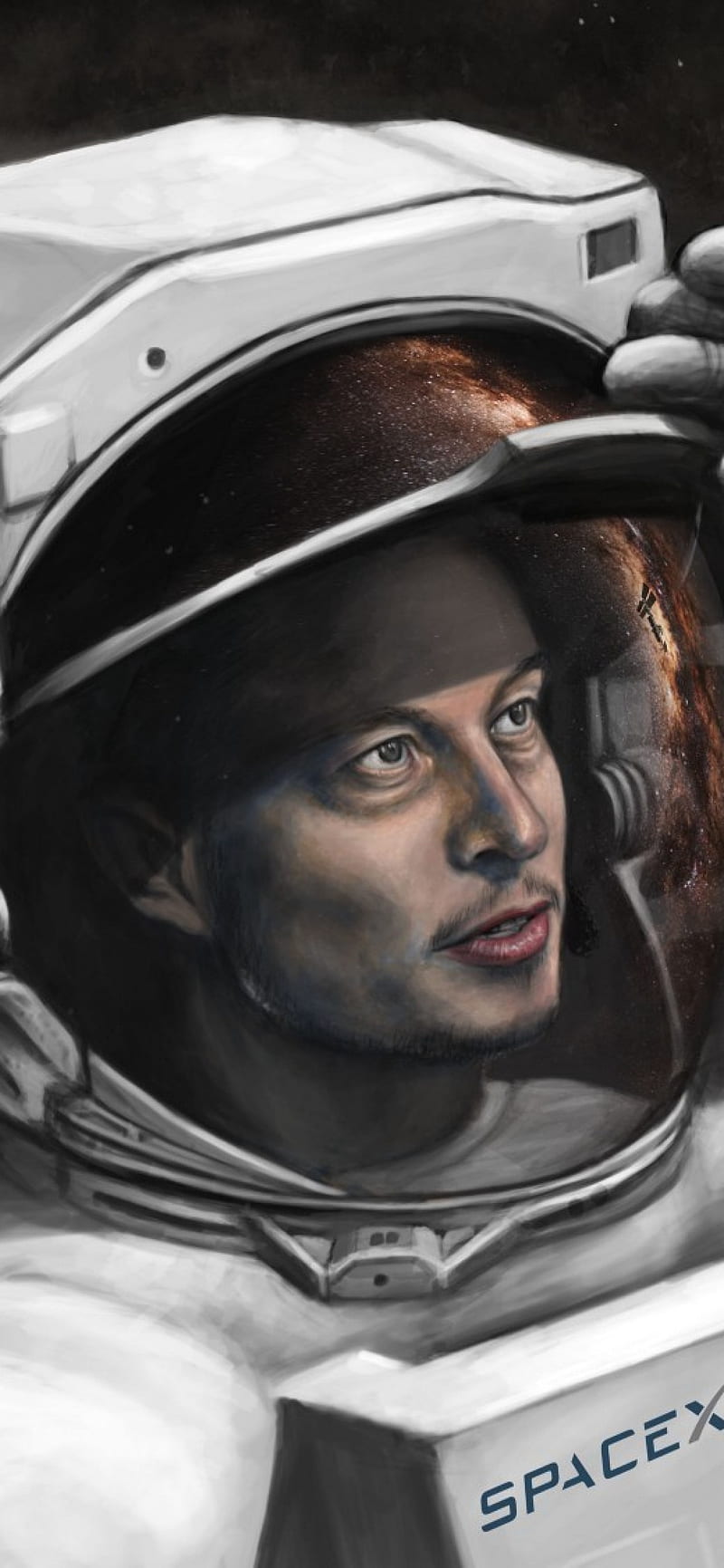 Elon musk in space, astronaut, elon musk, space x, HD phone wallpaper