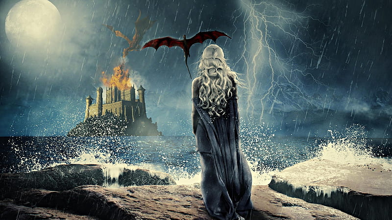 Game Of Thrones Khaleesi Art , game-of-thrones, tv-shows, dragon, daenerys-targaryen, artist, digital-art, HD wallpaper