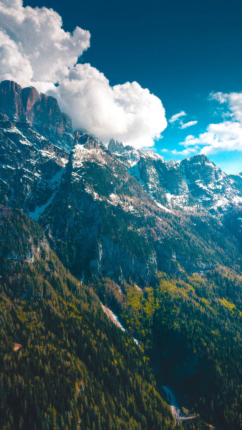 Daytime In Dolomites, Calibreus, Daytime, Doehler, Zach Doehler, art, artistic, color, colorful, dreamy, environment, fine art, landscape, moon, mountains, ocean, graphy, que, stars, sunrise, sunset, trees, vibes, water, HD phone wallpaper