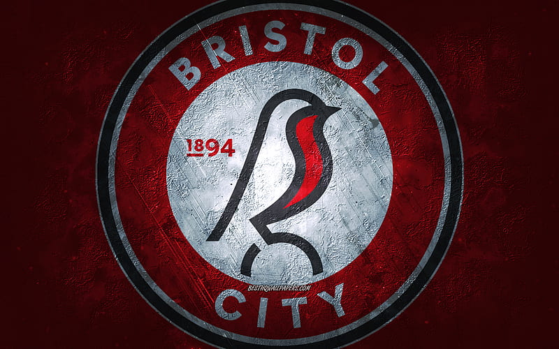 Bristol City FC, English football team, red background, AFC Bournemouth logo, grunge art, EFL Championship, Bristol, football, England, Bristol City FC emblem, HD wallpaper