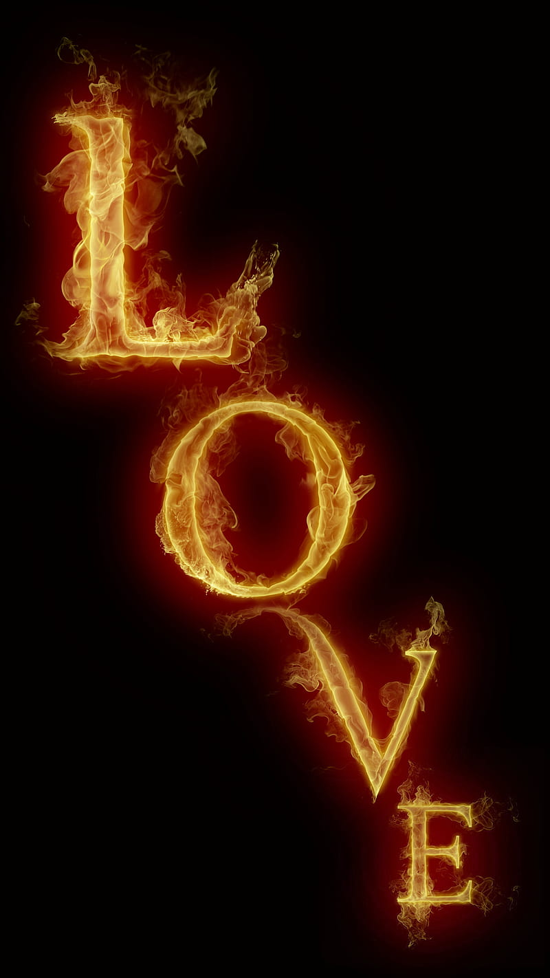 love, amour, fire, HD phone wallpaper