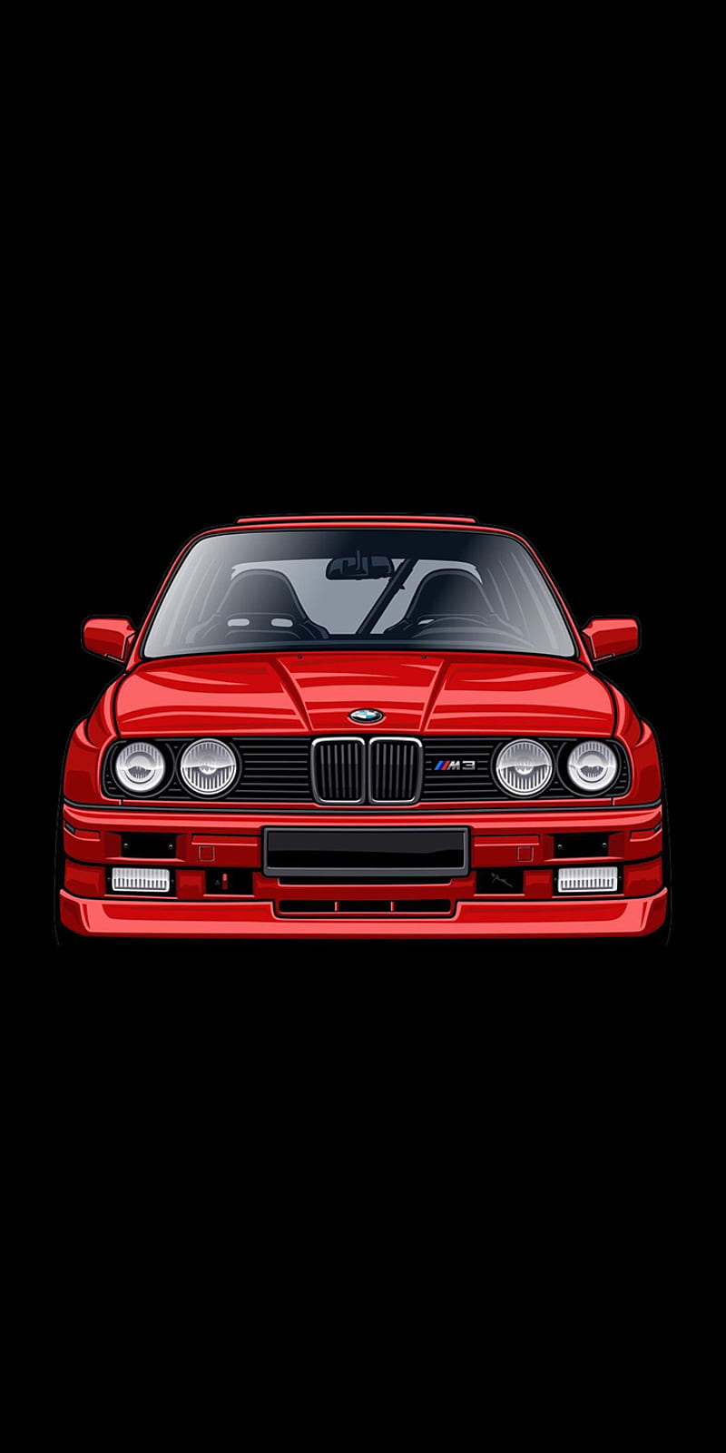 Bmw E30 M3 Evo Red, amoled, black, car, dark, HD phone wallpaper
