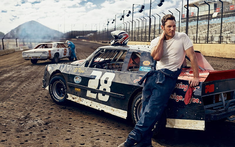 Chris Pratt, American actor, hoot, racing cars, popular actors, HD wallpaper