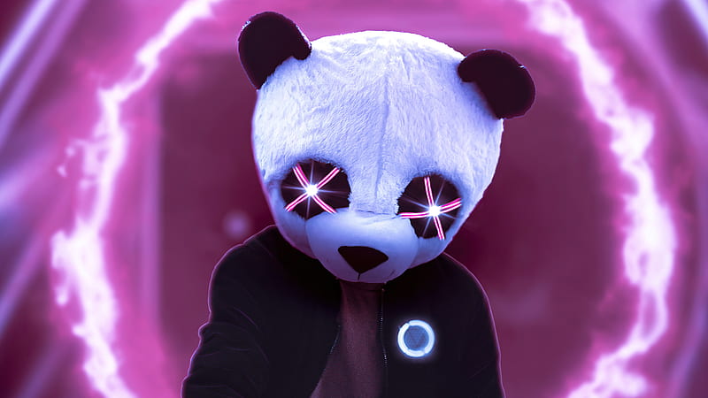 Panda Glowing Eyes , panda, artist, artwork, digital-art, HD wallpaper