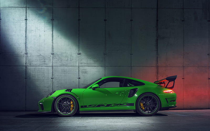 Porsche 911 GT3, side view, 2018 cars, TechART, tuning, supercars, Porsche, HD wallpaper