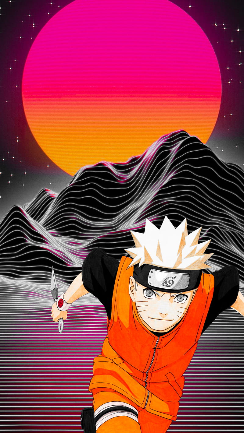 Naruto Neon, black, simple, anime, HD phone wallpaper