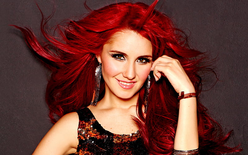 Dulce Maria, mexican singer, hoot, portrait, smile, mexican star, HD wallpaper
