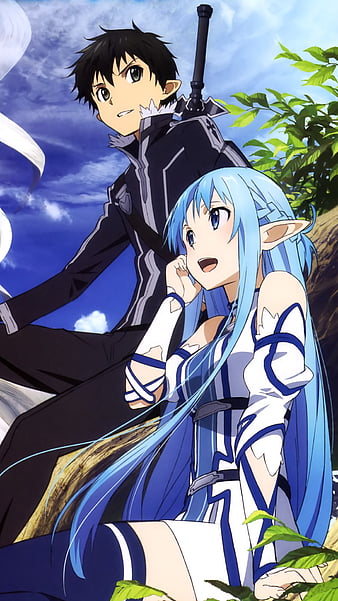 Kirito and Asuna, anime, sword art online, HD phone wallpaper