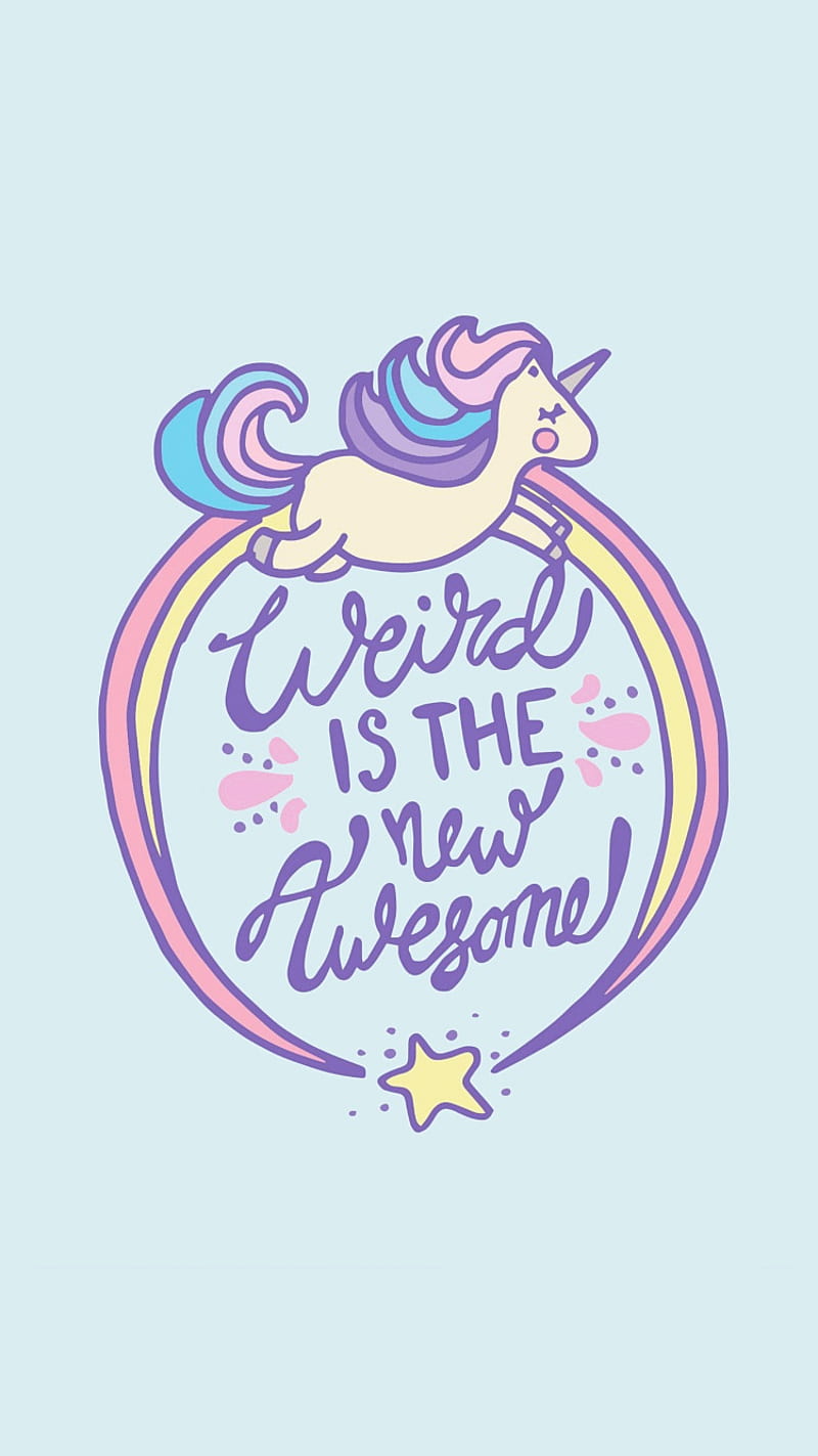 Weird Unicorn, awesome, colors, cute, pastel, unicorn, weird, HD phone wallpaper