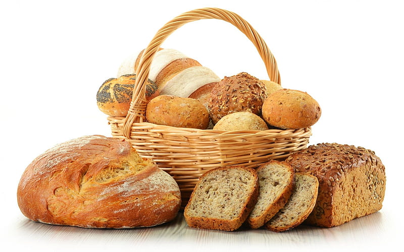 *** Basket full of bread ***, wypieki, chleb, jedzenie, bulki, HD wallpaper