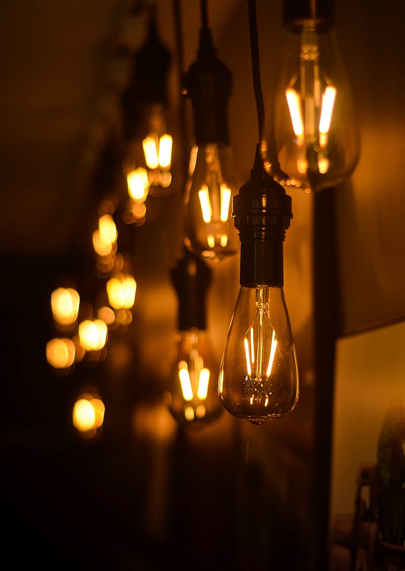 light bulbs, light, lighting, glow, electric, HD phone wallpaper