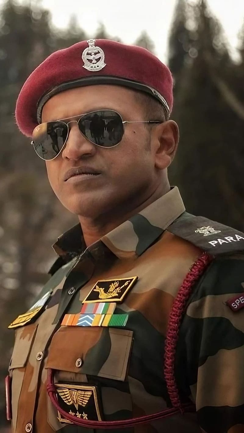 Puneeth Rajkumar , Military Army Uniform, indian actor, james puneeth, puneeth appu, HD phone wallpaper