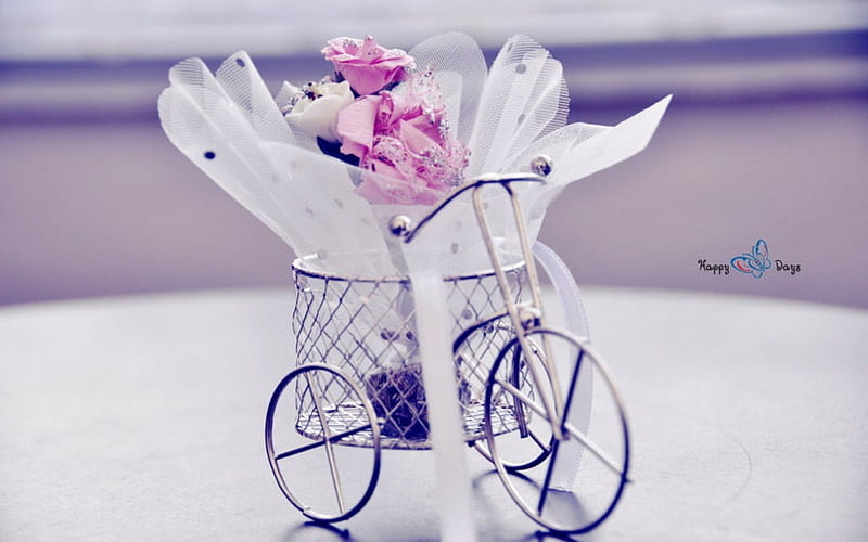 Wedding Candy, candy, mini, lovely, food, bike, wedding, pink, sweet, HD wallpaper