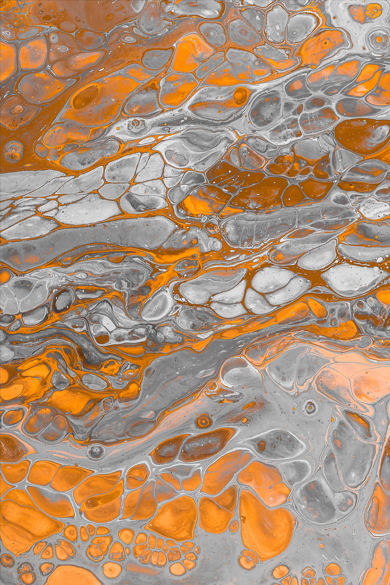 paint, stains, orange, gray, spots, abstraction, HD phone wallpaper