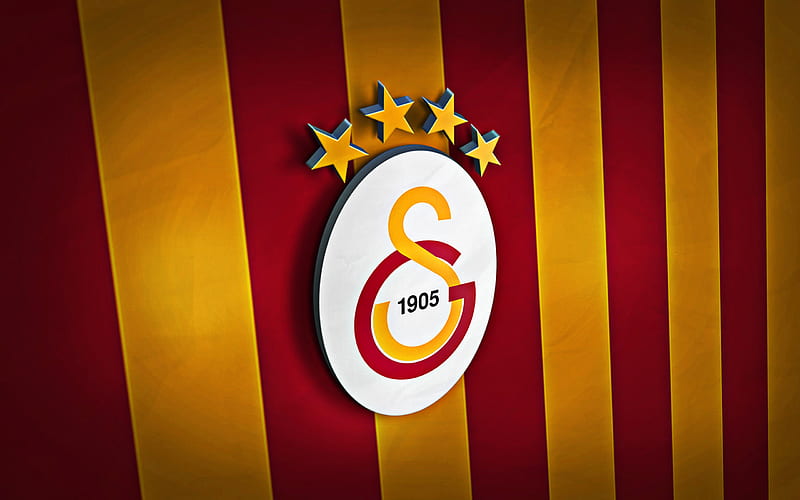 Galatasaray SK, 3D logo, red yellow abstract background, Turkish football club, Turkey, football, Galatasaray, HD wallpaper