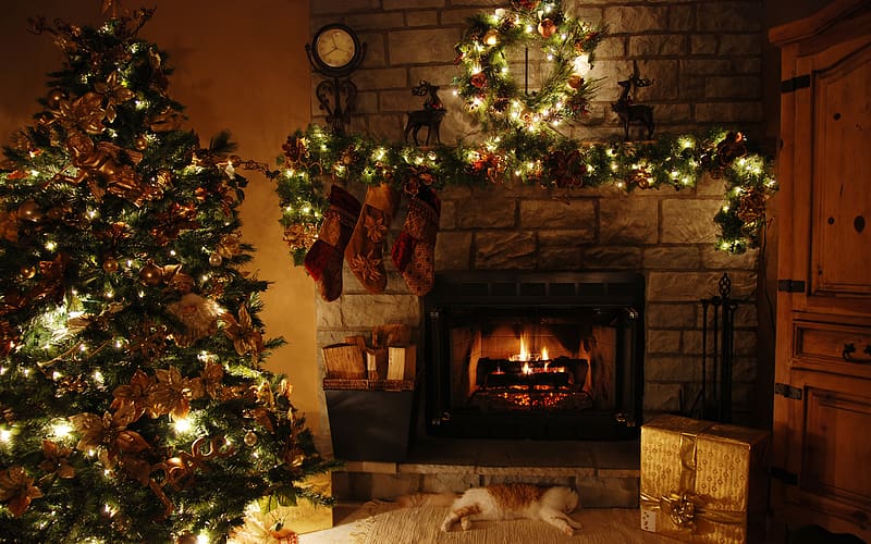 Christmas Fireplace, Relaxing Christmas, HD wallpaper