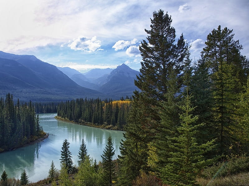 Bow River - Canada, Banff National Park, Canadian Rivers, Canada, Bow River, HD wallpaper