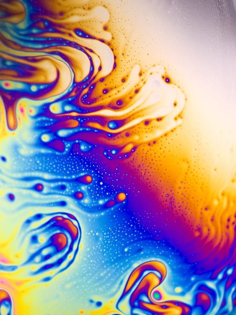 liquid, stains, bubbles, color, saturated, mixing, HD phone wallpaper