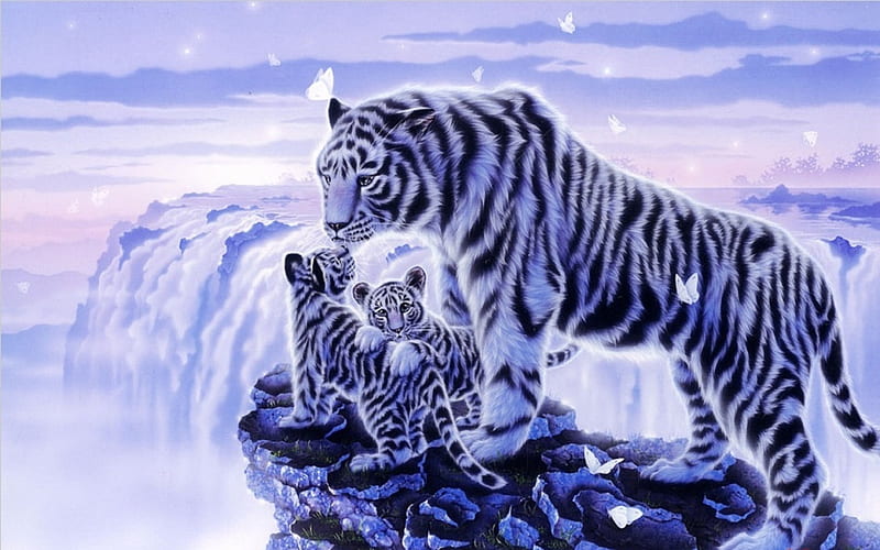 ★High on the Cliff of Earth★, family, animas, holidays, tigers, digital art, xmas and new year, paintings, drawings, butterfly designs, colors, love four seasons, creative pre-made, butterflies, winter, big wild cats, cool, purple, snow, beloved valentines, HD wallpaper