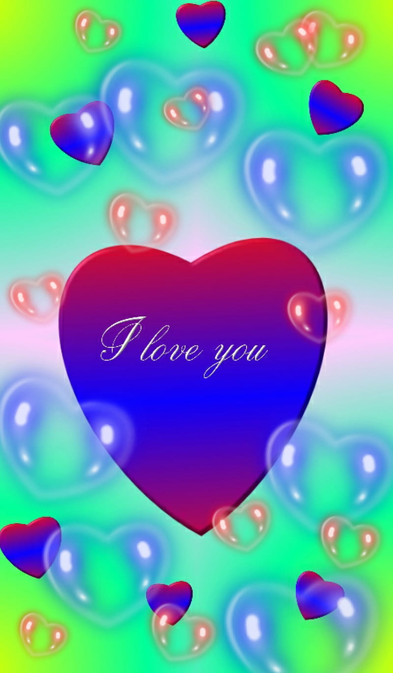 I love you, blue, heart, love, red, sweet, HD phone wallpaper | Peakpx