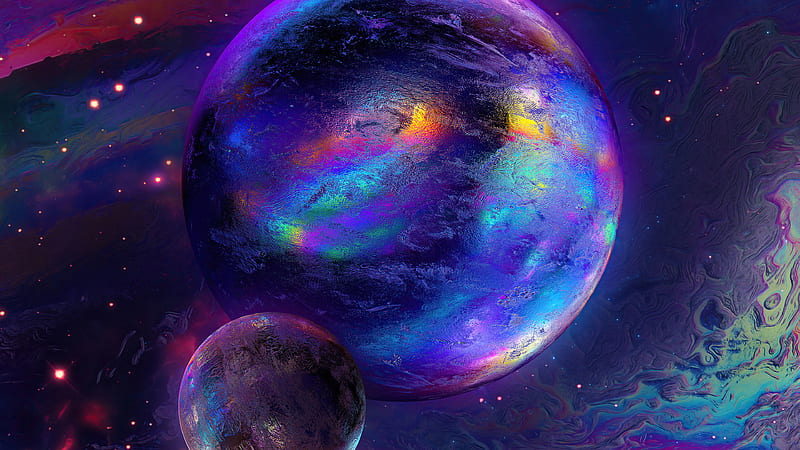 Gradient Sci Fi Planet, HD wallpaper