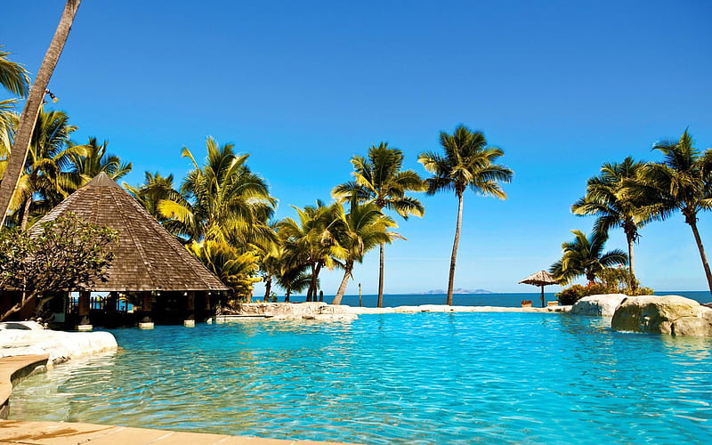 Fidji Resort-Island travel landscape graphy, HD wallpaper