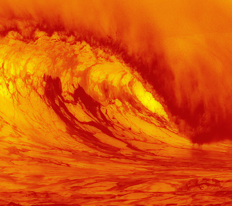 Wave, fire, lava, magma, water, HD wallpaper