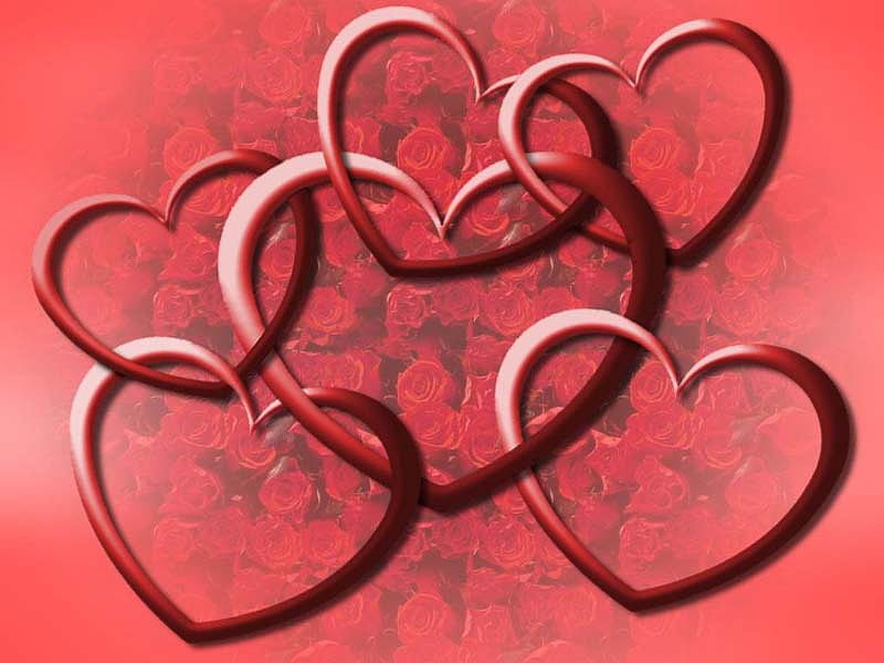 intwined, red, corazones, twined, HD wallpaper