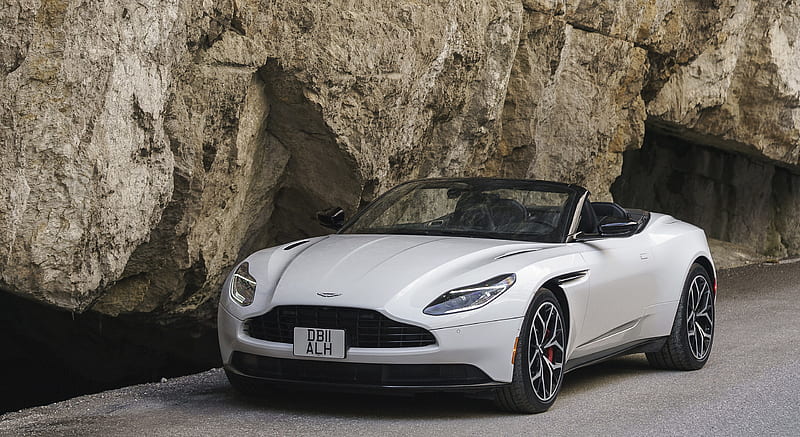 2018 Aston Martin DB11 Volante V8 (Color: Lunar White) - Front Three-Quarter , car, HD wallpaper