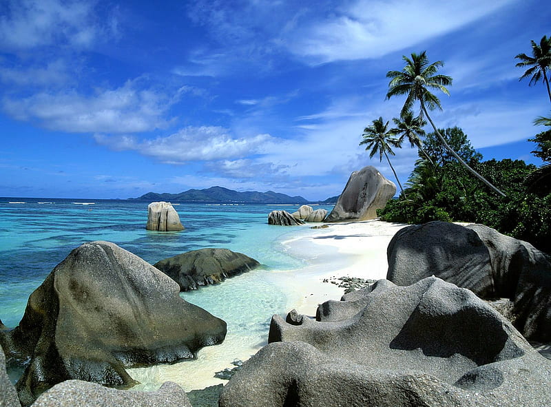 Seychelles Beach, rocks, oceans, french, background, clouds, cenario, nice, stones, scenario english, madagascar, waterscape, weel, rivers, islands, seychelles, cena, black, sky, trees, lagoons, panorama, palms, water, cool, victoria, beaches, awesome, seascape, hop, fullscreen, bay, white, landscape, colorful, gray, bonito, trunks, sea, africa, graphy, leaves, sand, green, scenery, blue amazing, lakes, colors, leaf, pond, wawes, indian ocean, plants, day nature, branches, natural, scene, HD wallpaper