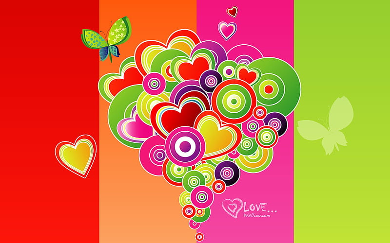 beautiful love - Valentines Day heart-shaped design, HD wallpaper