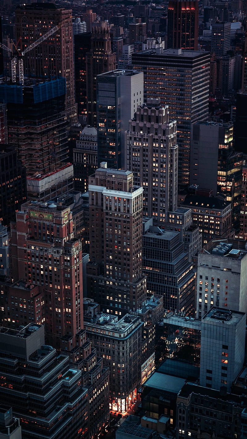 City, new, york, night, lights, skyline, skyscrapers, helicopter, HD phone  wallpaper | Peakpx