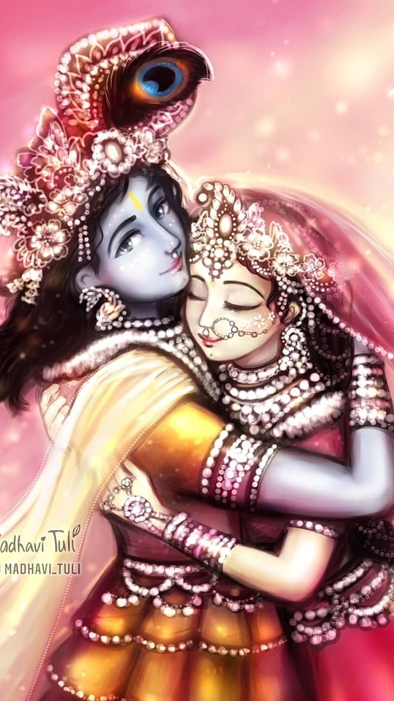 Radha Krishna 3d In Glittery And Shiny Shade Effect, radha krishna ...