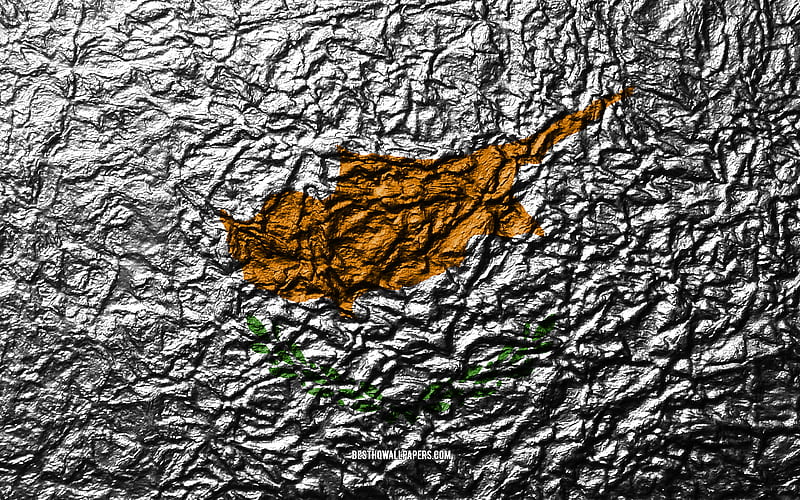 Flag of Cyprus stone texture, flag texture, Cyprus flag, national symbol, Cyprus, Europe, stone background, HD wallpaper