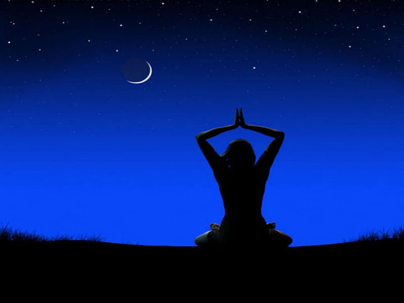 1366x768px, 720P free download | Ommmm, moon, sky, yoga, night ...