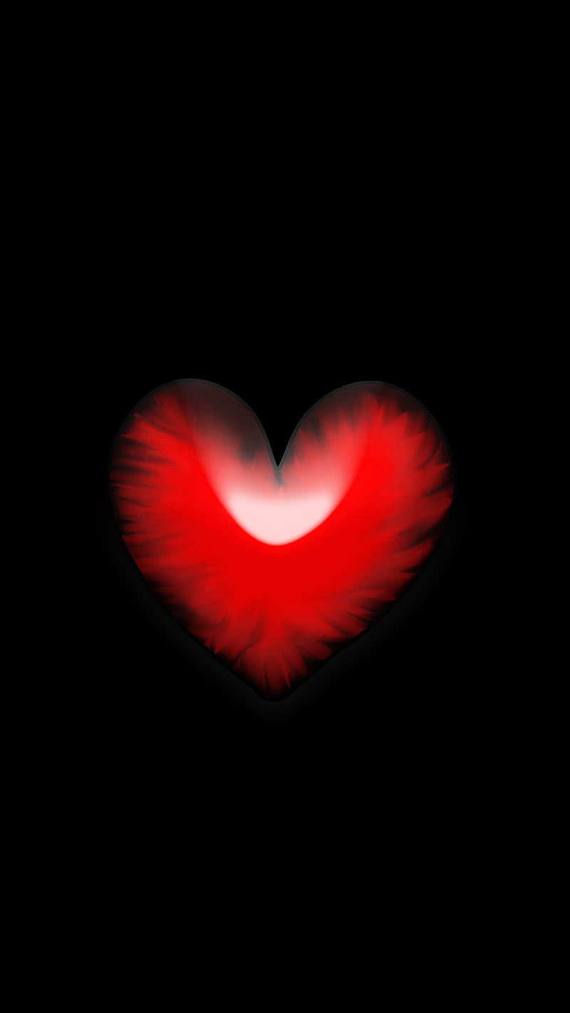 Red heart, black, bond, love, phone, red heart in black, top, white, HD  phone wallpaper | Peakpx
