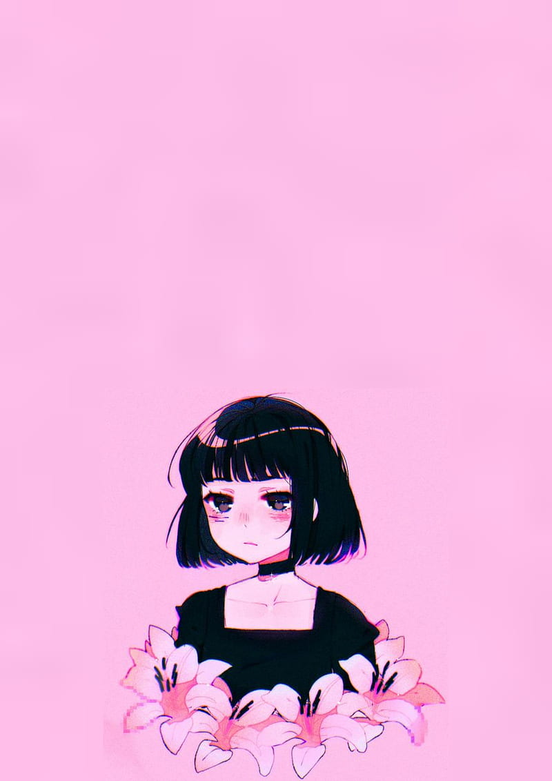 Aesthetic Pink Anime cute girl waifu HD phone wallpaper  Peakpx