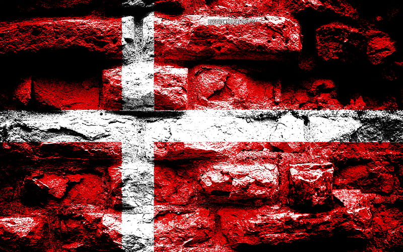 Denmark Flag Grunge Brick Texture Flag Of Denmark Flag On Brick Wall Denmark Hd Wallpaper