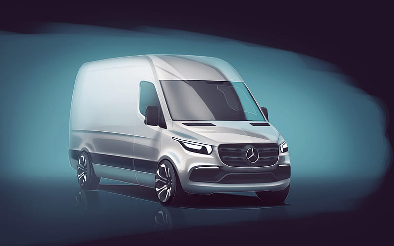 Mercedes-Benz Sprinter, 2018 cargo minibus, new Sprinter, concepts, delivery of goods, Mercedes, HD wallpaper